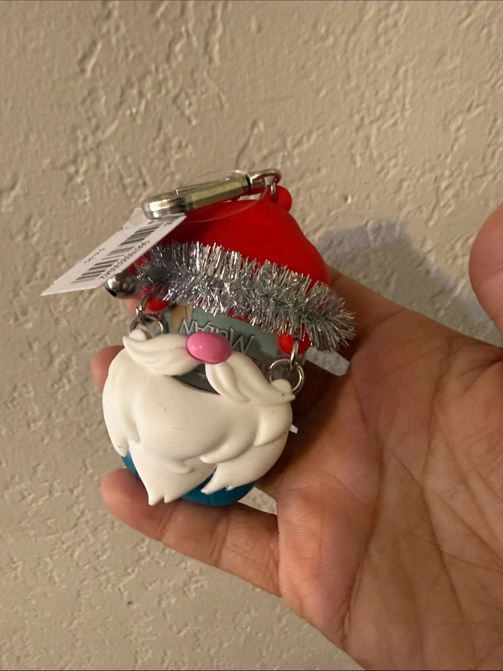 Bath & Body Works Santa Keychain Charm - Red, White & Silver